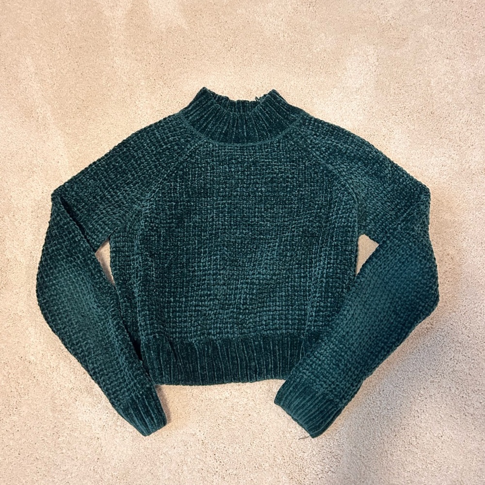 Dark Green Mock Neck Sweater